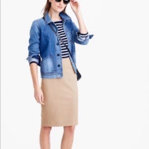 J.CREW No 2  Pencil Skirt in Double Serge Wool Size 2